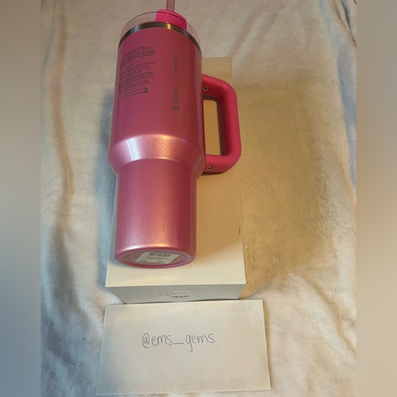 Stanley x Starbucks WINTER PINK Sparkle 40oz Tumbler Authentic - Picture 3 of 7